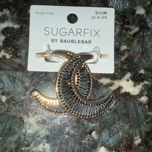 Sugarfix Black Hoop Earrings NWT